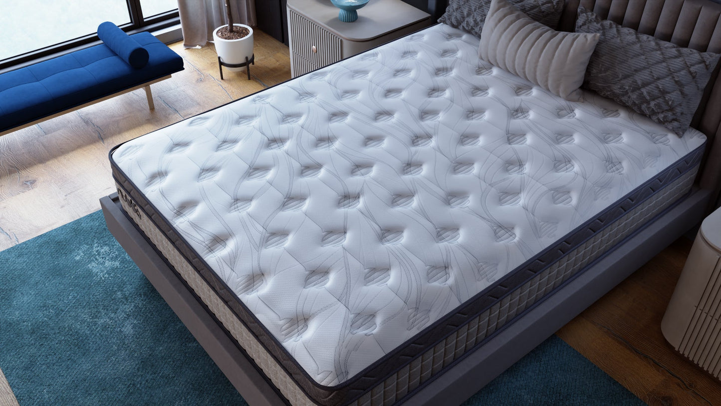 Nubba Deluxe 10, 12 & 14 - Inch Hybrid Mattress - Direct From Factory